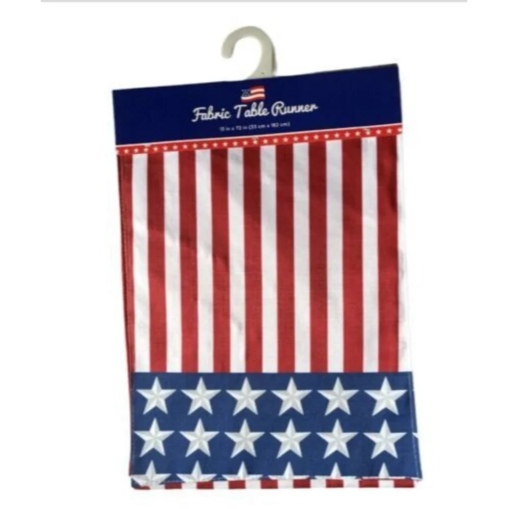 American Flag Patriotic 4th Of July Table Runner 13x72